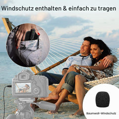 Moman S8 Lapel microfoon met clip, 8 meter, lavalier-microfoon, omnidirectionele condensator, mini-clip microfoon met kabel voor DSLR-camera/mobiele