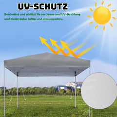 Partytent - Opvouwbaar - 3x3m - Paviljoen - Easy up - Grijs - CLIPOP •