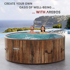 Arebos - Hottub voor Innen en Buiten - 7 Persoons - 130 Luchtstralen - 180 cm - 1120L - Opblaasbaar Bubbelbad Massage
