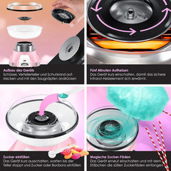 KESSER® Suikerspinmachine - Retro - 500W - Roze/Wit