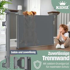 KIDIZ® Verstelbaar Traphekje - Veiligheidshekje - tot 140cm - Grijs