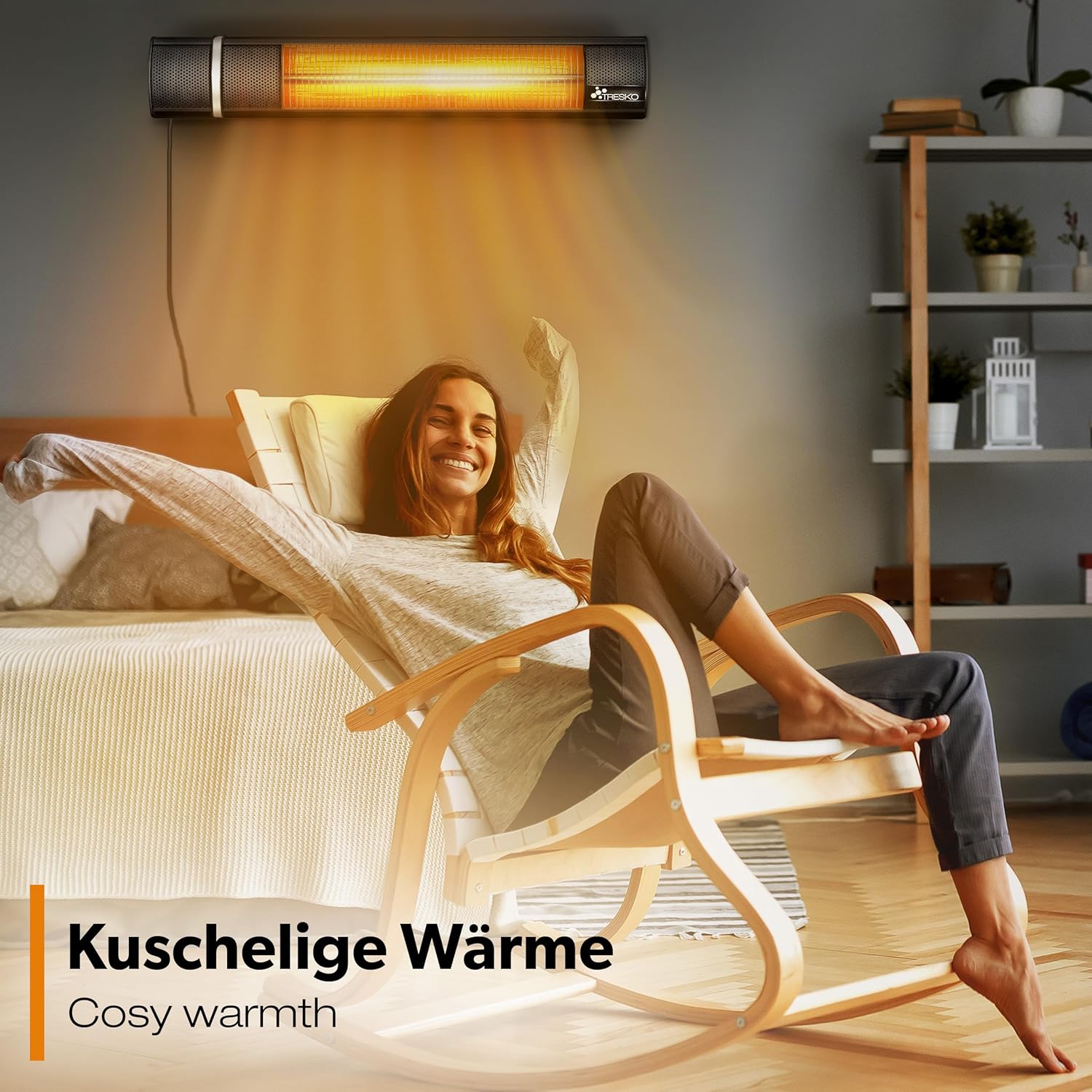 Infrarood Verwarming - Terrasverwarmer - Elektrische Heater - Zwart - TRESKO®