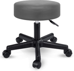 Tresko Draaikruk met wieltjes, kussen van 10 cm, 360 graden draaibaar, in hoogte verstelbaar, keuze uit 8 verschillende kleuren, voor schoonheidsspecialisten, dokters, enz., grijs