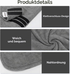 Nobleza Hondenbadjas microvezel met klittenbandsluiting, super absorberend en sneldrogend, badjas voor alle katten en honden, vijf maten, zachte hondenhanddoek (M grijs)