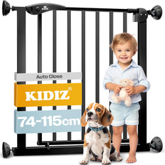 KIDIZ® Traphekje zonder boren - Veiligheidshekje - 74-87cm - Zwart •