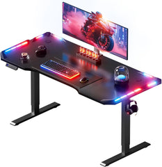 Gaming bureau - Gaming desk - Gaming tafel - 160x60 cm - Zwart - HLFURNIEU