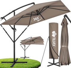 Zweefparasol - Tuinparasol - Parasol 235x235 cm - Met voet - Met Parasolhoes - Tillvex
