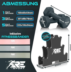 Dumbells set - Gewichten set - Halterset - 18 kg - RE:SPORT