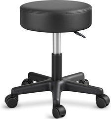 Zadelkruk - Kruk op wielen - Rolkruk - Draaikruk - Zwart - TRESKO