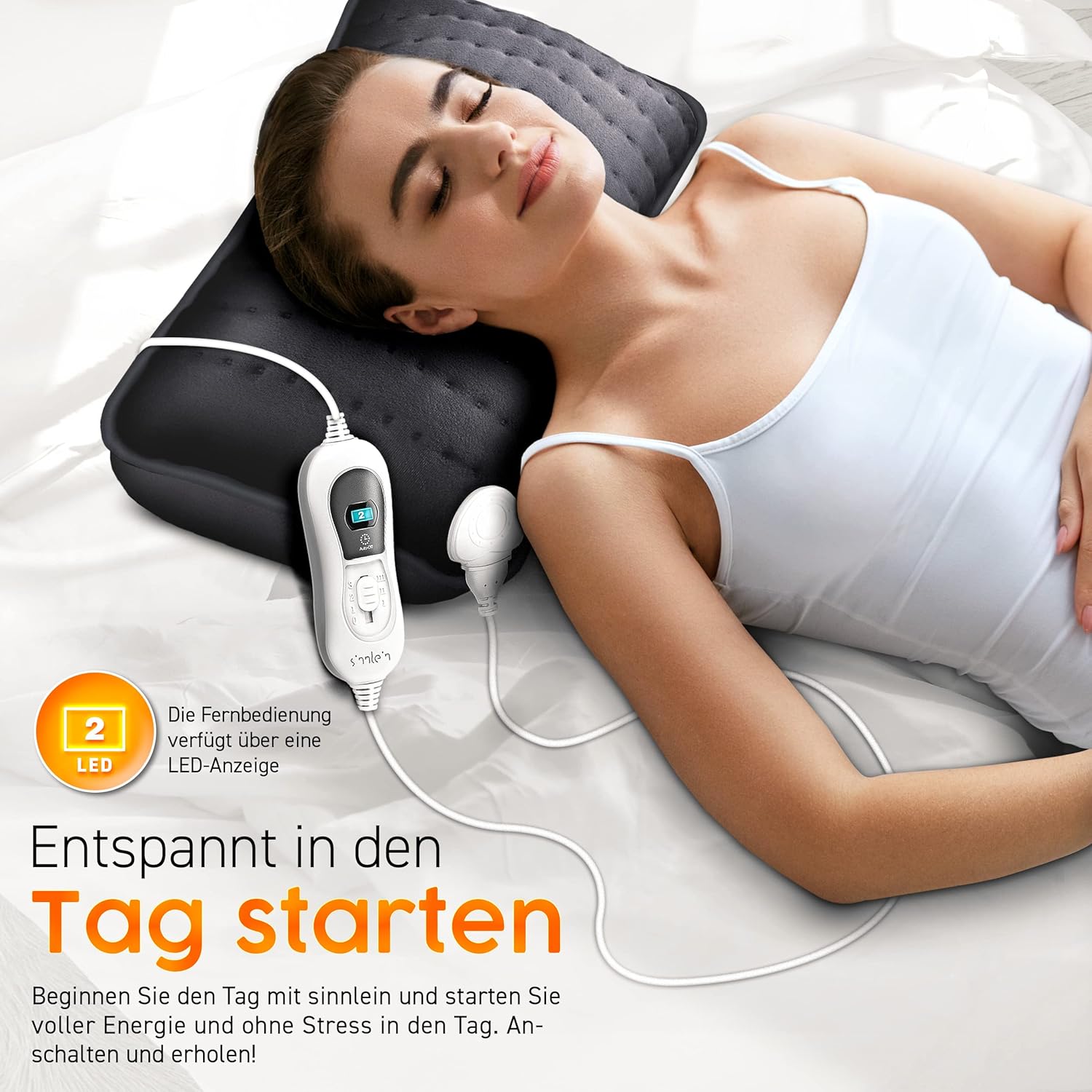 Sinnlein® Elektrisch verwarmingskussen - 100W - Antraciet