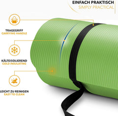 Yogamat - Fitness mat - Sportmat - Yoga mat extra dik - Lichtgroen - TRESKO
