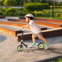 Arebos Cityroller groene scooter in hoogte verstelbaar | inklapbaar | incl. draagriem | XXL wielen | traprem | voor kinderen en volwassenen | tot 100 kg belastbaar | kickscooter | kickscooter