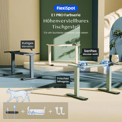 Zit sta bureau - Elektrisch - Verstelbaar - Bureauframe - Cremewit - E1-PRO - FLEXISPOT