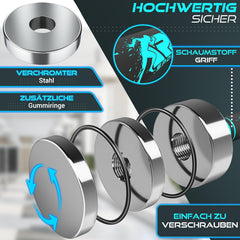 Dumbells set - Gewichten set - Halterset - Gietijzer - 2x7,5 kg - Zilver - RE:SPORT
