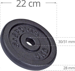 Halterschijven - Halter gewichten - 30 mm - Gietijzer - 4x5 kg - ScSPORTS®