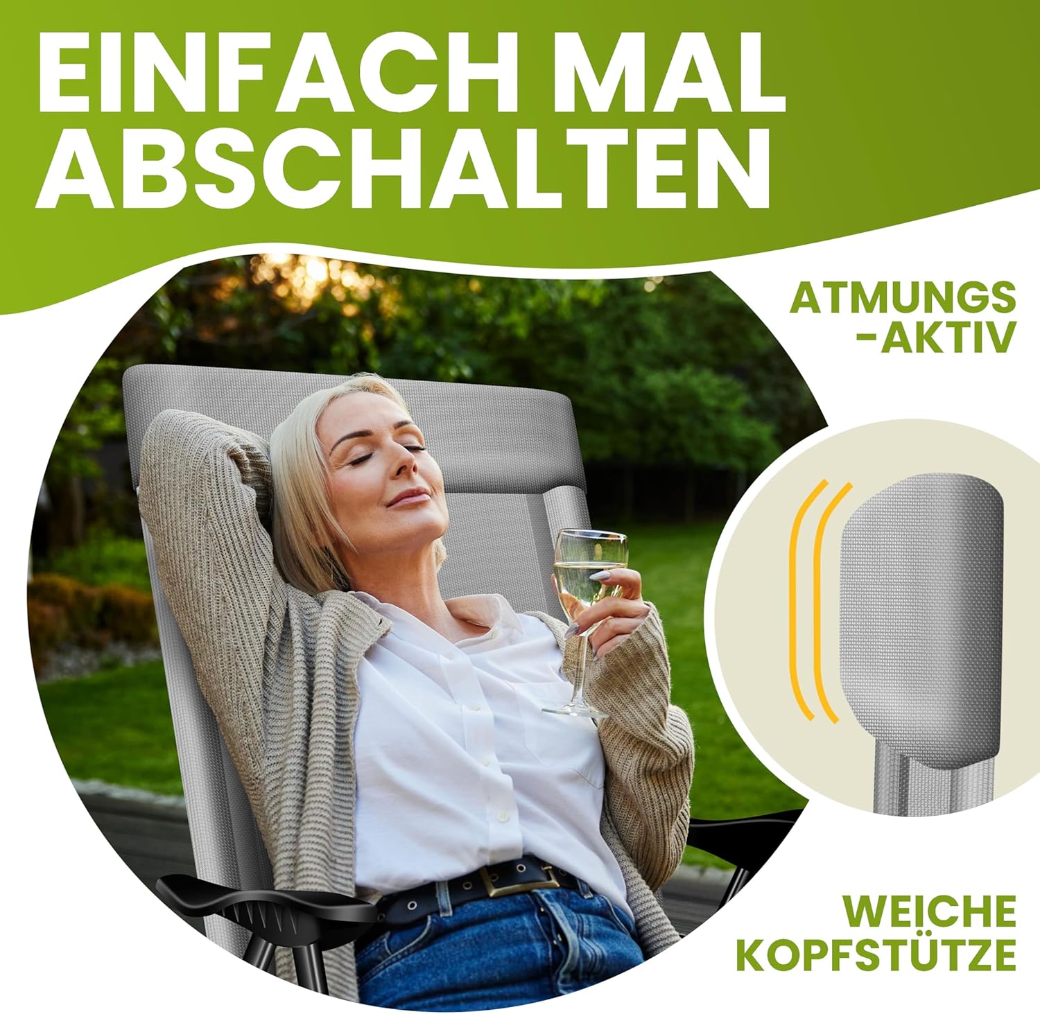 KESSER® Tuinstoel Opklapbaar - Set van 2 - Antislip - Grijs