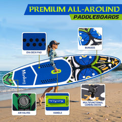 FunWater Stand Up Paddling Board, 350 cm - SUP voor 2 personen/gezinnen, met complete accessoires, dubbellaags pvc, beginnersvriendelijk, opblaasbaar paddleboard voor volwassenen en beginners