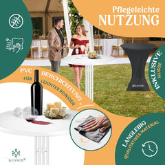 KESSER® Gastro statafel, inklapbaar, bistrotafel, gepoedercoate roestvrijstalen plaat, in hoogte verstelbare poten, feesttafel, diameter 70 cm, binnen en buiten, ontvangsttafel inclusief hoes,