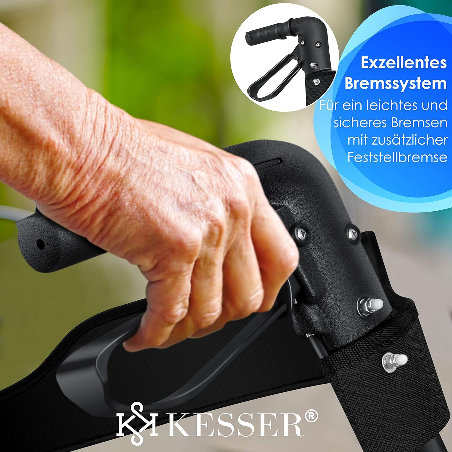KESSER - Lichtgewicht Rollator - Dubbel Opvouwbaar - Zwart
