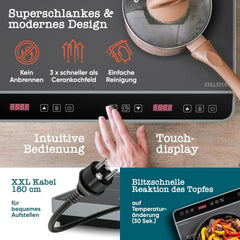 Inductie Kookplaat vrijstaand - Elektrische kookplaat - 2 platen - 3600W - Zwart - Stillstern