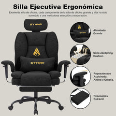 Ergonomische Bureaustoel -  Office Chair - Gamestoel - Volwassenen - Zwart - SYMINO - SFP-01