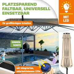 Zweefparasol - Tuinparasol - Parasol - 4,6x2,7 m - Met voet - Met Parasolhoes - Beige - KESSER