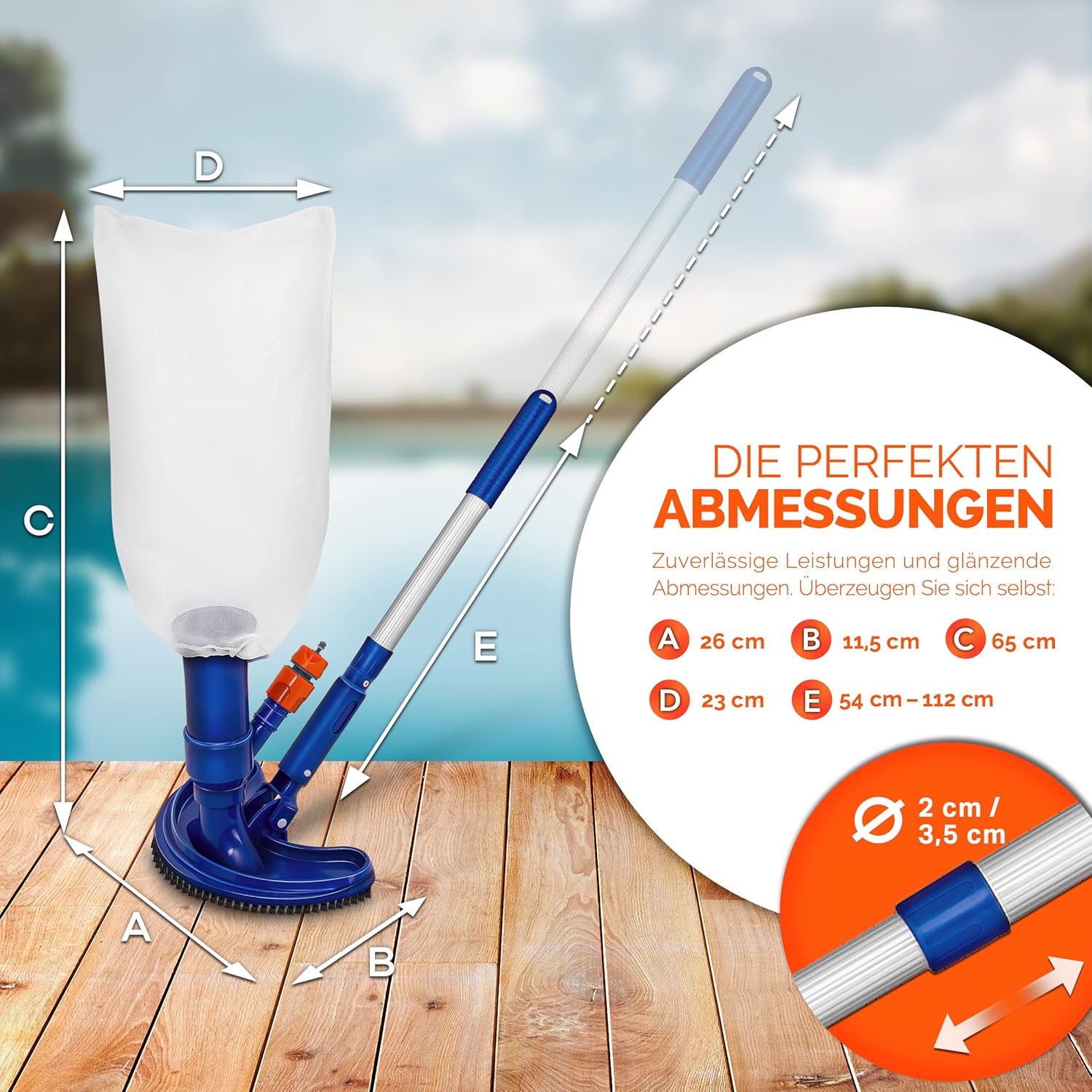 Tillvex® Zwembad Stofzuiger - Bodemzuiger - Reinigingsset - Blauw