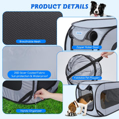 Reisbench - Reismand - Transportbox - Kat & Hond - 93x54x54 cm - Grijs - Nobleza