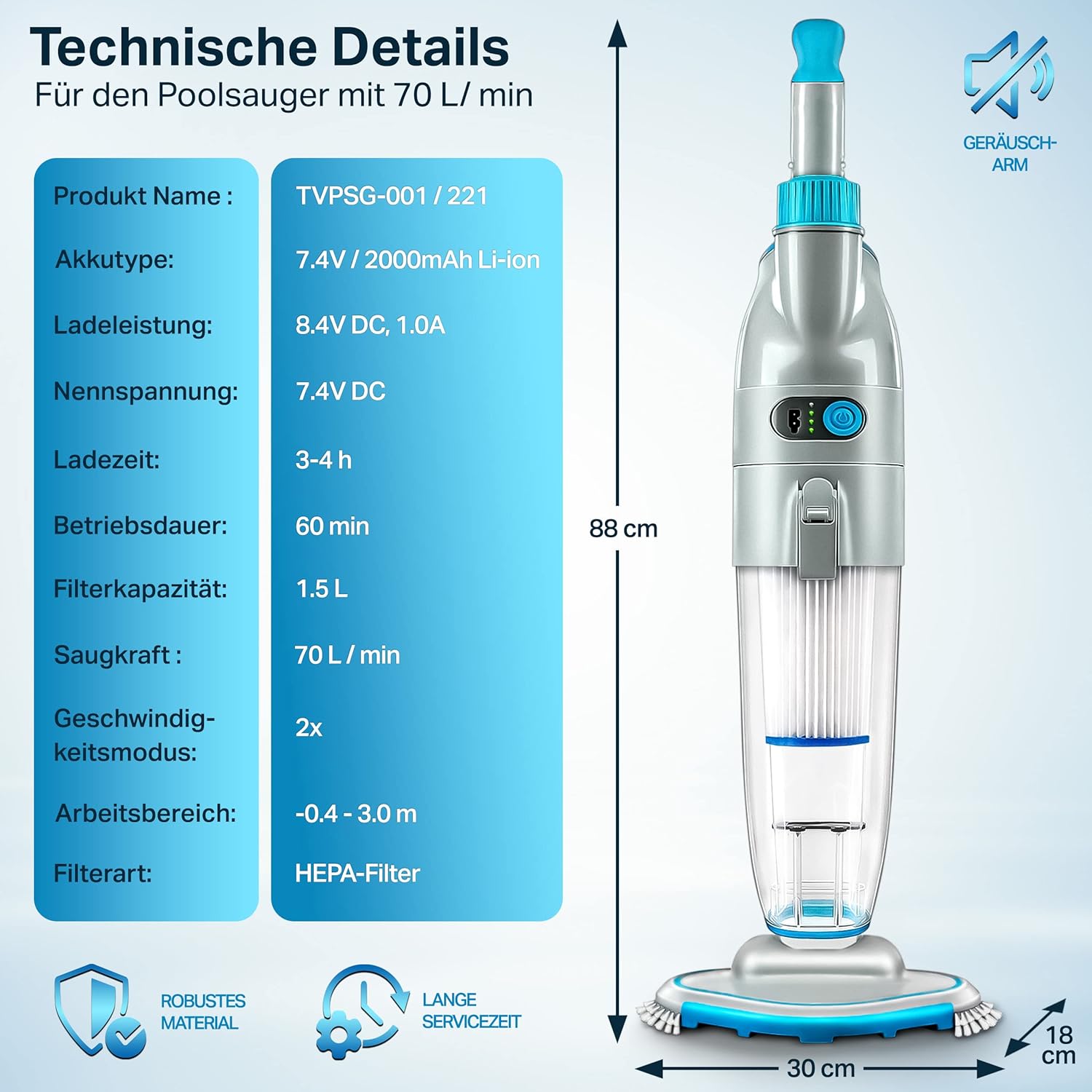 Zwembad stofzuiger - Zwembadstofzuiger - Zwembadreiniger - Wit - Tillvex® •
