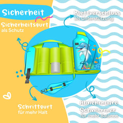 KIDIZ® Zwemvest voor kinderen, maat L, 5-9 jaar, zwemhulp voor jongens en meisjes, zwemvest voor baby's en peuters, zwemvest met klittenbandsluiting, zwemvest van neopreen met waterpistool,