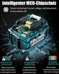 Accu geschikt voor Makita - 2 x 18V Accu - 5.5Ah - BL1860B - BL1850B - BL1840 - BL1845 - BL1850 - BL1830 - BL1835 - BL1845 - BL1890 - BL1415 - BL1430 - BL1440 - BL1835