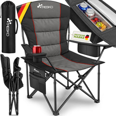 Campingstoel - Visstoel - Vouwstoel - Kampeerstoel - Opvouwbaar - Donkergrijs - Tresko®