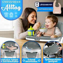 Kinderstoel - Babystoel - Verstelbaar - 0-36 maanden - Grijs - KIDUKU