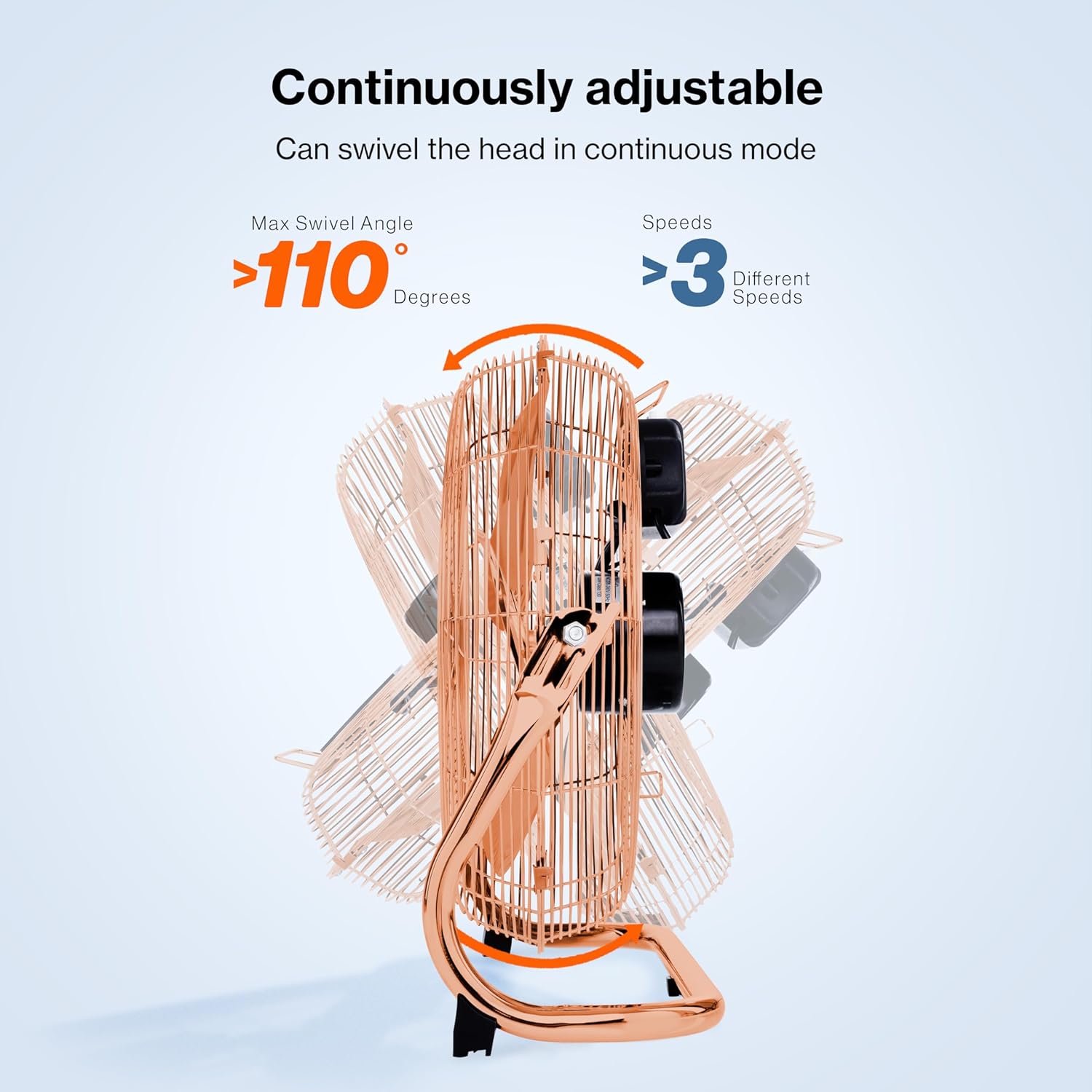 Aerson Vloerventilator - 50cm - 3 standen - 120W - Koper