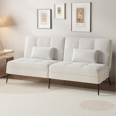 Slaapbank 2 persoons - Logeerbed - Bedbank - 174x51x72 cm - Beige - COMHOMA