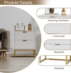 Nachtkastje set van 2 - Bijzettafel - Opbergkastje - 56,5x56x33x5 cm - Wit- UEV