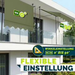 Klemluifel - Balkon luifel - Verticale luifel - 300 cm - Groen - Tillvex®