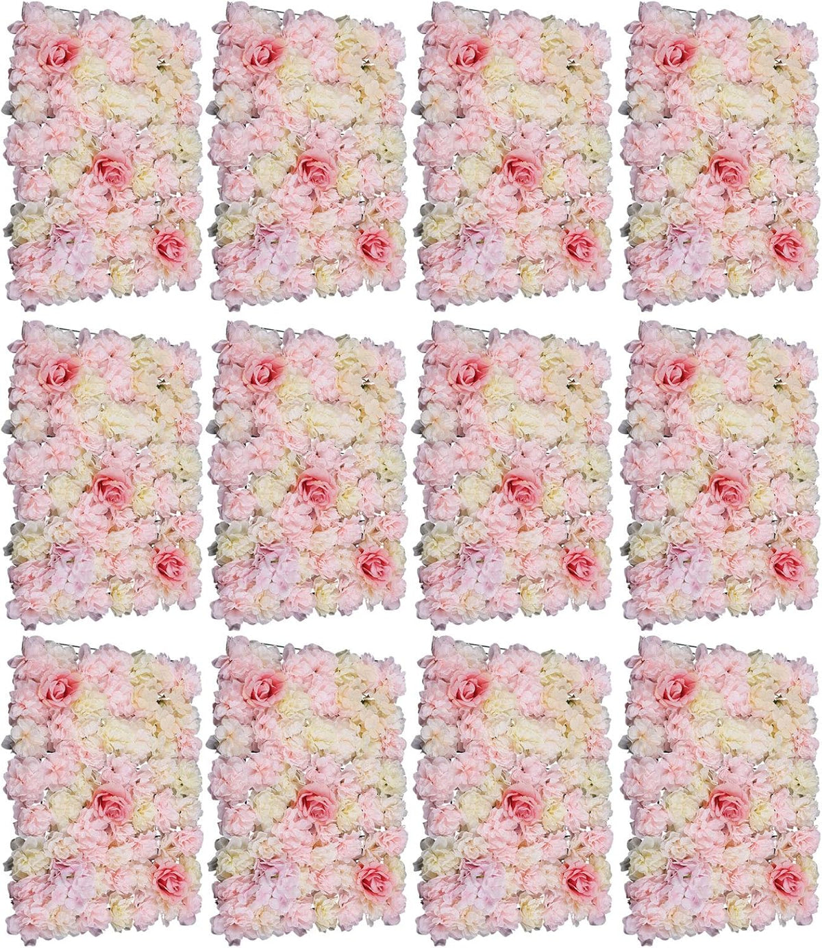 12 stuks kunstbloemenwand, doe-het-zelf achtergrond, rozenwand, kunstbloemen, decoratie voor bruiloftsfeest
