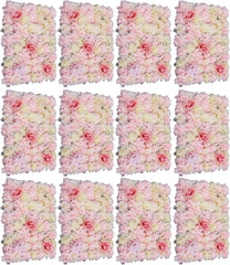 12 stuks kunstbloemenwand, doe-het-zelf achtergrond, rozenwand, kunstbloemen, decoratie voor bruiloftsfeest