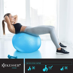 Fitness bal - Yoga bal - Pilates bal - Zwangerschapsbal - 75cm - Blauw - KESSER®
