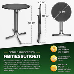 Statafel - Bartafel - Statafelrok - Partytafel - 60 cm - Antraciet - Tillvex®