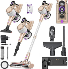 Steelstofzuiger - Draadloos - Stofzuiger Zonder zak - 45KPa - Beige - KESSER® •