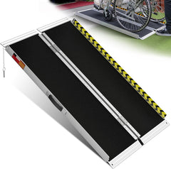 PURFINO Rolstoelhelling, 122 cm, belastbaar tot 363 kg, antislip aluminium, inklapbare rolstoelhelling met carborundum bekleding voor treden, deurdrempel, stoepranden, trappen en auto's