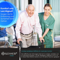 KESSER - Lichtgewicht Rollator - Dubbel Opvouwbaar - Zwart