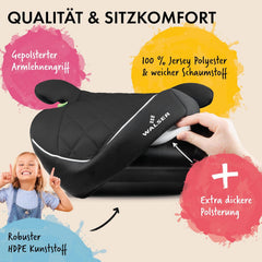 WALSER Premium stoelverhoging auto kinderen, kwaliteitswinnaar zeer goed* smalle kinderstoel auto i-Size ca. 6-12 jaar 125-150 cm, comfortabele kinderzitverhoging Booster Seat nieuwste norm ECE R 129