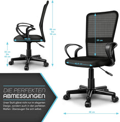 TRESKO Ergonomische Bureaustoel - Verstelbaar - Zwart