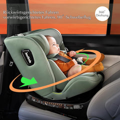 Autostoel - Isofix Autostoeltje - 0-12 jaar - Groen - Jovikids