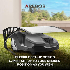 Arebos robot grasmaaier garage | carport voor robotmaaier | afmeting 102 x 79 x 46 cm | weerbestendig + UV bescherming | met metalen poten | grasmaaier overkapping | incl. bevestigingsmateriaal •