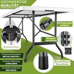 Inklapbare tafel - Klaptafel - Vouwtafel - 220x70 cm - Wit - Tillvex