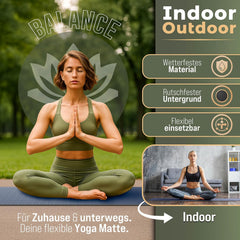 Yogamat - Fitness mat - Sportmat - Yoga mat extra dik - 183x61 cm - Donkerblauw - TRESKO